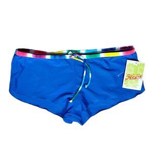 💖💖NWT HOBIE SWIM SHORT IN VIBRANT BLUE W/ MULTICOLOR WAISTBAND (XL)